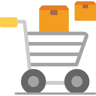 Alışveriş Sepeti Simge Vektör Çizim Tasarımı