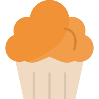 cupcake vektörü düz resimleme simgesi