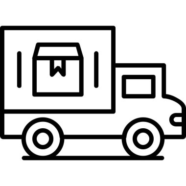 kamyon simgesi, vektör illüstrasyonu