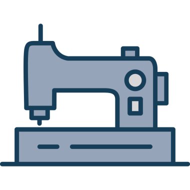 Dikiş Makinesi Vektör Satırı Simgesi