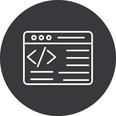 Kodlama. Web simgesi basit illüstrasyon