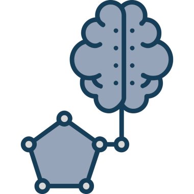 beyin ikonu vektör illüstrasyonu