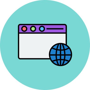 Tarayıcı. Web simgesi basit illüstrasyon