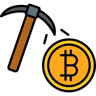 Bitcoin kripto para birimi madencilik simgesi