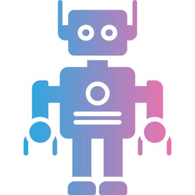 ai robot simgesi düz stil