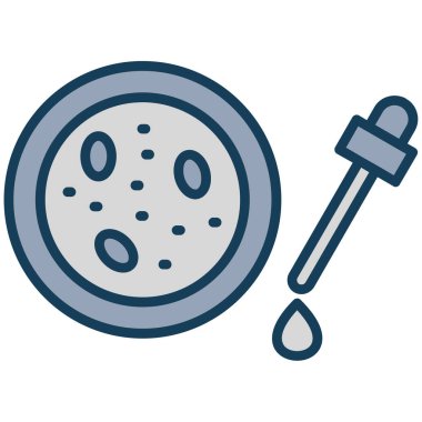 Bir kahvenin mavi ve beyaz ikonunun vektör çizimi