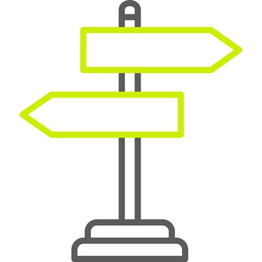 ok yönü işaret simgesi ana hat biçiminde