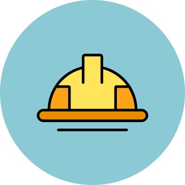 İnşaat miğferi simgesi vektör çizimi tasarımı