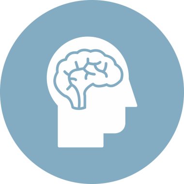 Beyin simgesi, basit illüstrasyon tasarımı