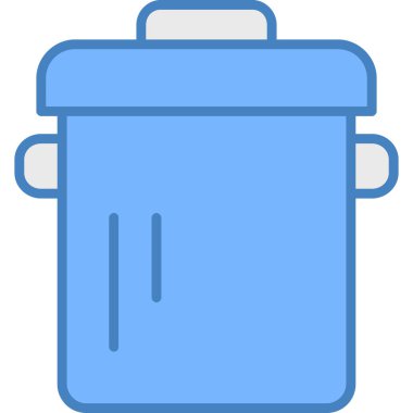 Çöp kutusu simgesi, vektör illüstrasyonu