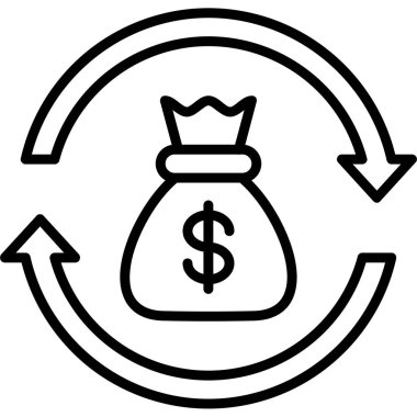 Para çantası simgesi, taslak biçimi