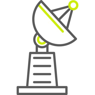 Uydu anteni simgesi. Beyaz arkaplanda izole edilmiş web tasarımı için ana uydu anten vektör simgesi