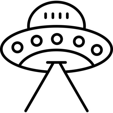 Uzay gemisi UFO uzaylı simgesi ana hat biçiminde