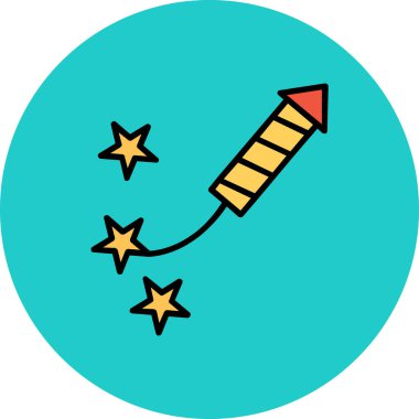 Havai fişek ikonu. Grafik tasarımı için basit tasarım vektör çizimi.