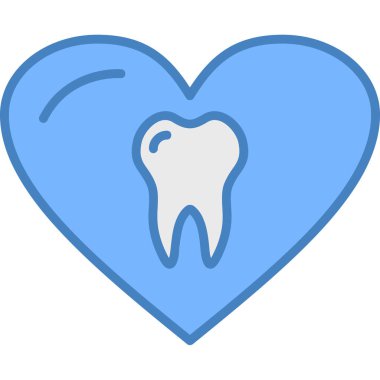 kalp ve diş vektörü illüstrasyon tasarımı