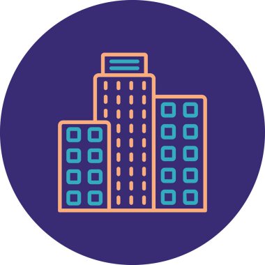 şehir binası ikon vektör illüstrasyonu