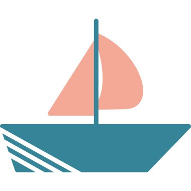 tekne ikonu vektör illüstrasyonu