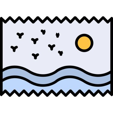 Çizgi film deniz simgesinin vektör çizimi