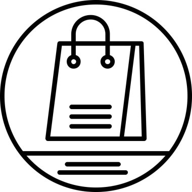 Alışveriş poşeti simgesi, vektör illüstrasyonu