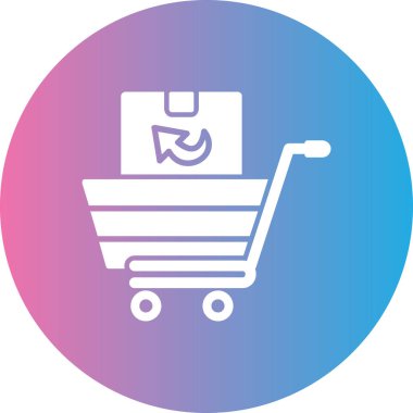 Alışveriş arabası. Basit resimleme