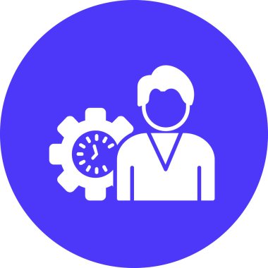 Vites simgesi olan bir adamın vektör çizimi