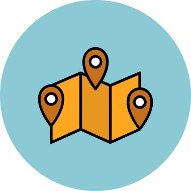 harita simgesi vektör illüstrasyonu