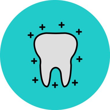 Moda tarzında izole edilmiş diş simgesi