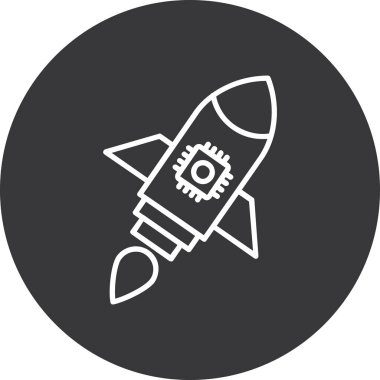 Roket ikonu. Vektör illüstrasyonu.