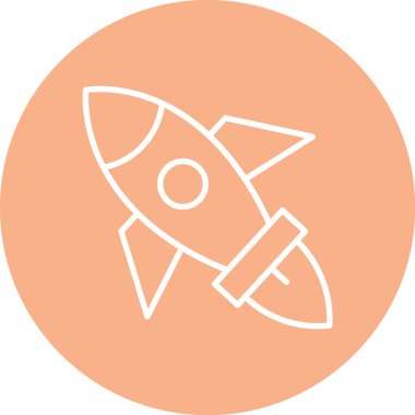 Roket. Web simgesi basit illüstrasyon