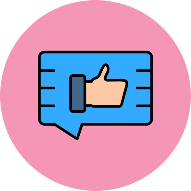 Beyaz arkaplanı olan mavi ve pembe baloncuk simgesinin vektör çizimi