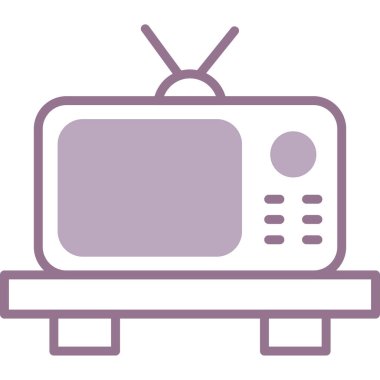 Retro TV, illüstrasyon, vektör, beyaz arkaplan.