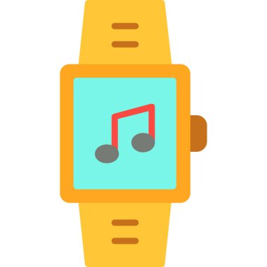 Müzik Çalar Düz Vektör Simgesi Tasarımı