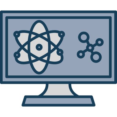 Bilim ve teknoloji renkli simge.