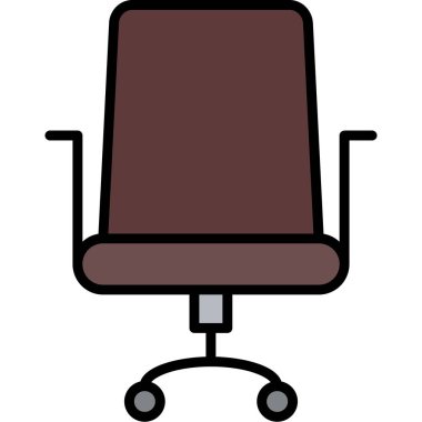 Sandalyesi olan bir ofis masası.