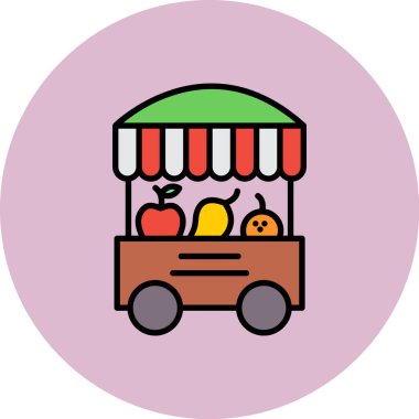 Bir yemek kamyonu simgesinin vektör çizimi