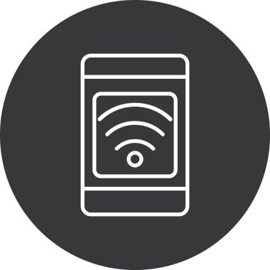 Modern b 'nin vektör illüstrasyonu kablosuz ikonundan yoksun