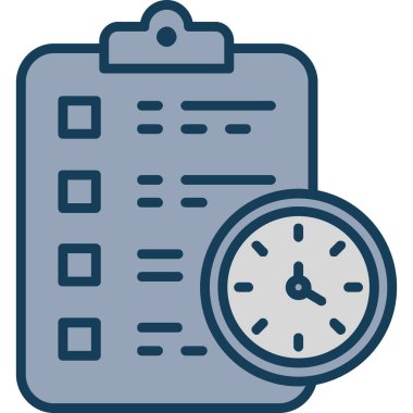 Dolu takvim saat simgesi - taslak biçimi