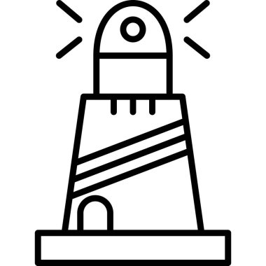 Deniz feneri. Web simgesi basit illüstrasyon