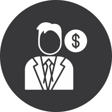 iş ve finans düz vektör simgesi.