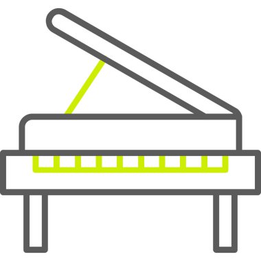 piyano simgesi vektör illüstrasyonu