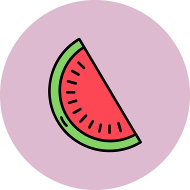 Karpuz. Web simgesi basit illüstrasyon