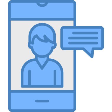 mobil sohbet ileti simgesi doldurulmuş ana hat biçimi