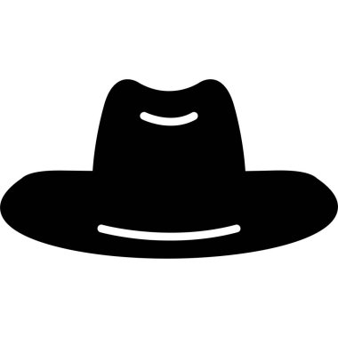 Kovboy şapkası simgesi, basit tasarım