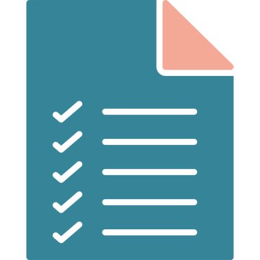 Kontrol listesi simgesi. düz tasarım biçimi.