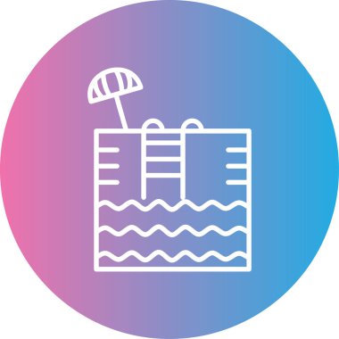 Plaj simgesinin vektör illüstrasyonu