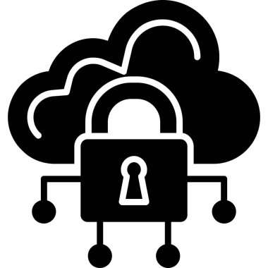 veri güvenlik bulutu simgesi katı biçiminde