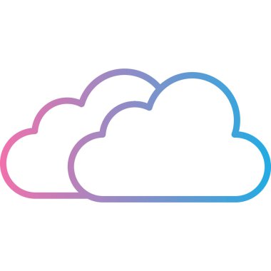 Bulut teknolojisi ikonu. Web için bulut vektör simgelerinin özet çizimi