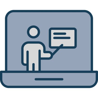 dizüstü bilgisayar. Web simgesi basit illüstrasyon