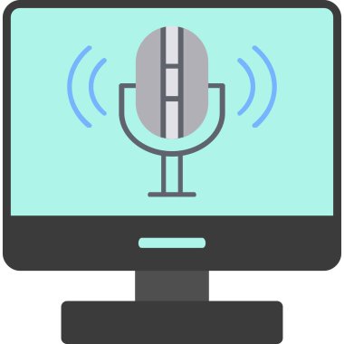 mikrofon simgesi vektör illüstrasyonu