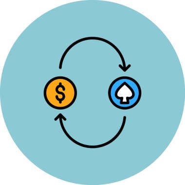 Para için. Web simgesi basit illüstrasyon